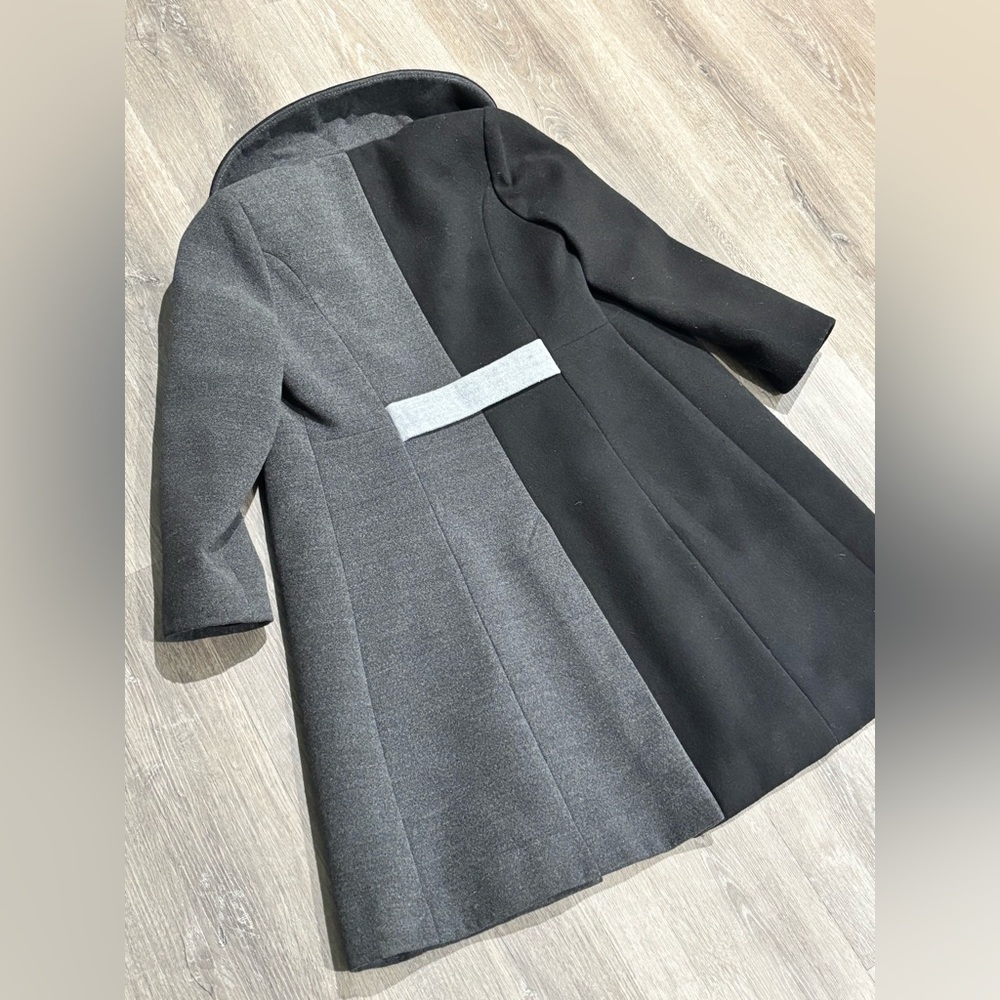 90s Vintage Rothschild Black Grey Girls Wool Pea Coat Size 6x - Picture 8 of 9
